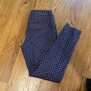 Patterned ankle business pants